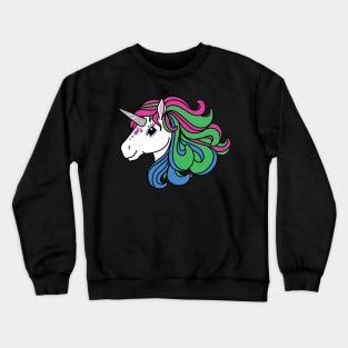 Rainbow Unicorn, Polysexual Pride Crewneck Sweatshirt